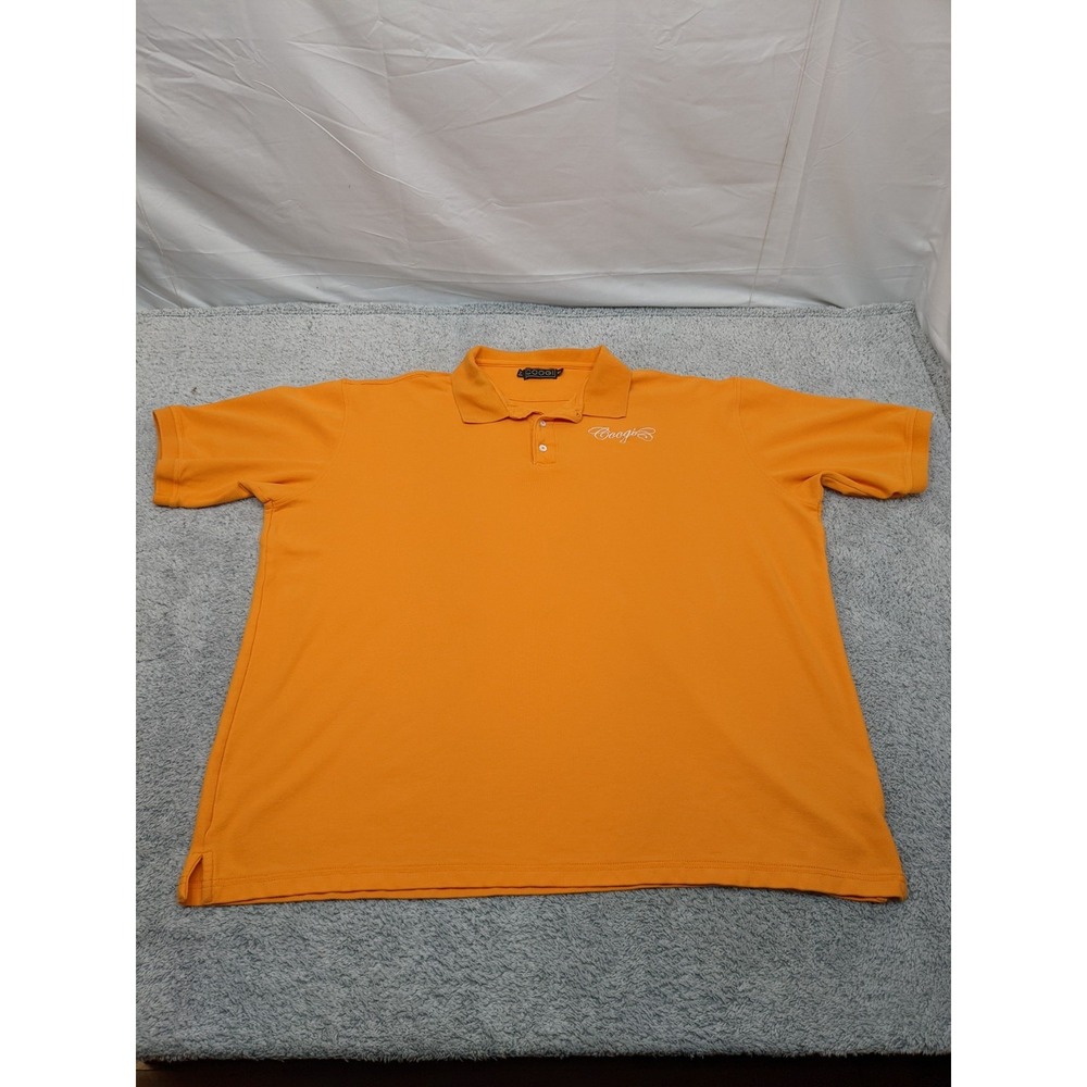 Vintage‎ Coogi Polo Shirt Men's 4XL XXXXL Orange Short Sleeve 90's Y2K Hip Hop